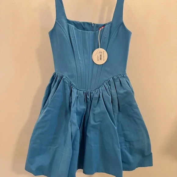 STAUD, Landscape Dress in Azure, Size 6 STAUD, Landscape Dress in Azure, Size 6